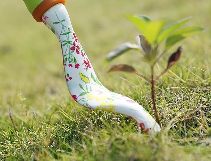 NAYE Garden Tool Set,Cute Gardening Gifts for Women,Birthday Gifts for Mom,Heavy Duty Tool Kit with Gloves,Garden Tote,Kneeling Pad,Hand Pruner,Trowel,Hand Rake,Weeder,Fork,Transplanter,Multicolor