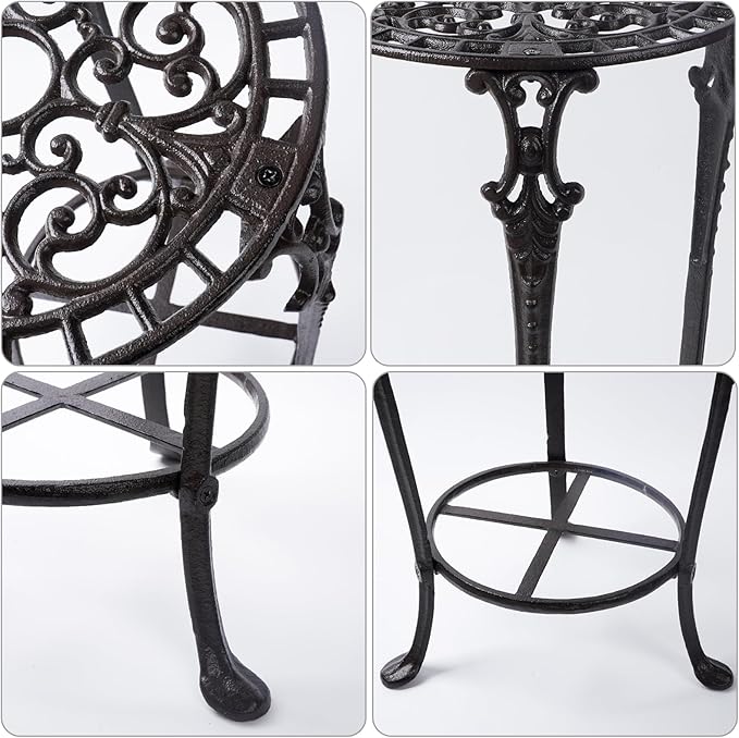 Notakia Large Plant Stand Indoor Outdoor Clearance Heavy Duty Cast Iron Plant Table for Patio & Garden, Tall Vintage Decorative Metal Plant Rack, Wrought Iron Flower Pot Holder for Home Garden Porch Yard