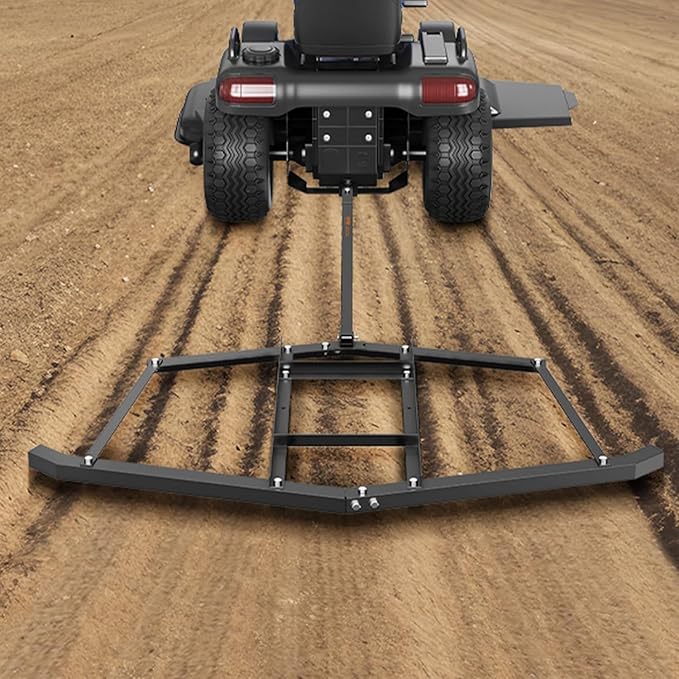 Driveway Drag, 66" Width Drag Harrow with Adjustable Bars & Pin Hitch, Support Up to 50 Lbs, Heavy Duty Steel Tow Behind Drags Harrow for Most ATVs, UTVs, Driveway Graders, Garden Lawn Tractors