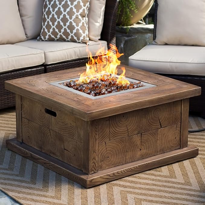 onlyfire Stainless Steel 12" Drop-in Square Fire Pit Pan, with 9" Square Fire Burner