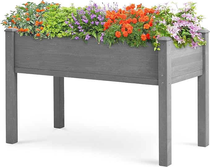 48x24x30 Raised Garden Bed with Legs, Elevated Wooden Planter Box for Outdoor Plants Outdoor
