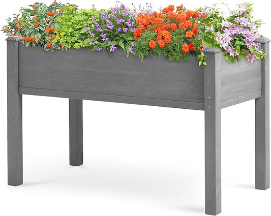 48x24x30 Raised Garden Bed with Legs, Elevated Wooden Planter Box for Outdoor Plants Outdoor