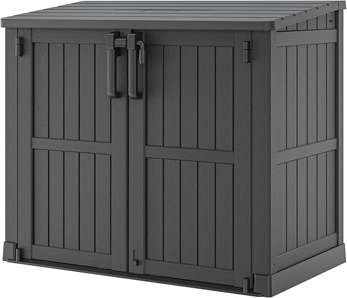 NUNU LAB Outdoor Storage Cabinet 36 Cu.Ft Garden Storage Shed Waterproof Lockable for Garden Hoses, Generator, and Lawn Mower