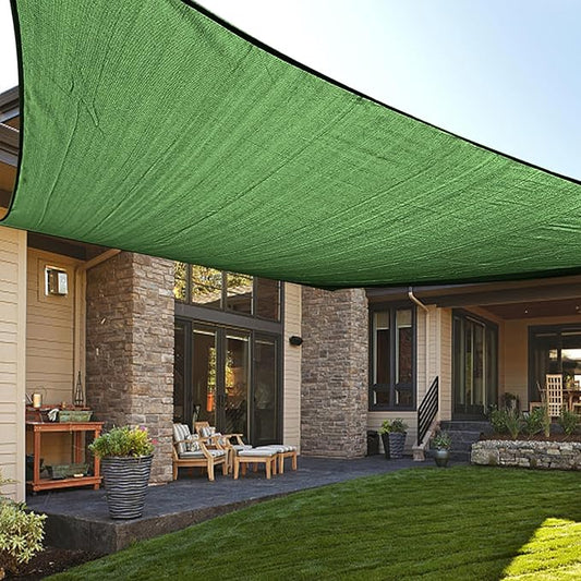 LOVE STORY Custom Size 9'x9' Piquant Green Sun Shade Sail Rectangle UV Block Canopy Patio Sail Sunshades Fabric for Outdoor Garden Carport (We Make Custom Size)