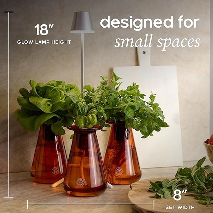 Counterstand Set, Herb Grower Indoor Kit with LED Light - Space-Saving Hydroponics Growing System, Customizable Light Settings, 3 Counterstands - Easy-to-Maintain Indoor Growing Kit