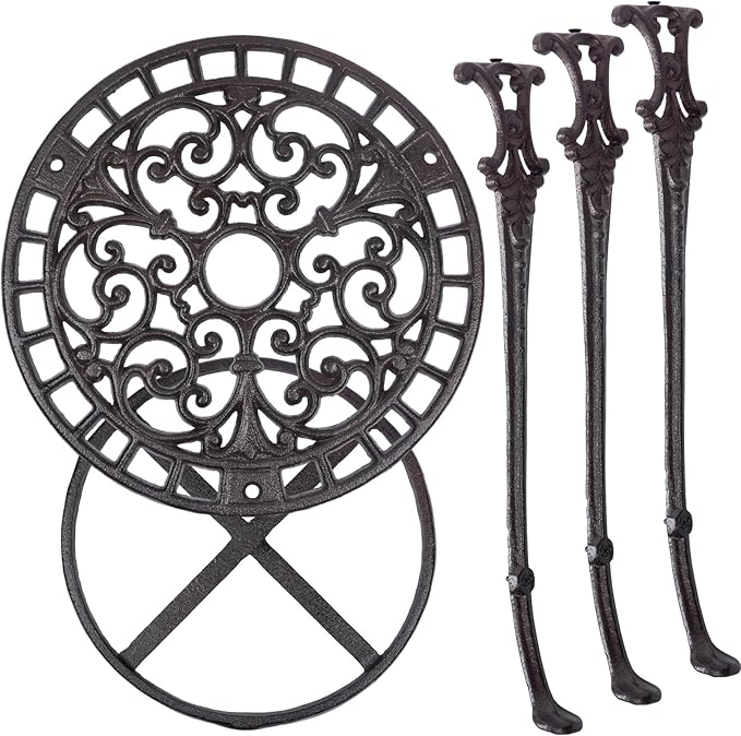 Notakia Large Plant Stand Indoor Outdoor Clearance Heavy Duty Cast Iron Plant Table for Patio & Garden, Tall Vintage Decorative Metal Plant Rack, Wrought Iron Flower Pot Holder for Home Garden Porch Yard