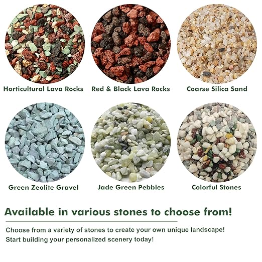 11 Pounds Mix Lava Rocks, 5-8 mm Red and Black for Plants, Bonsai, Horticultural Grit Soil Cover Gravel for Succulents, Hydroponics, Fairy Gardening, Top Dressing, Plant Drainage