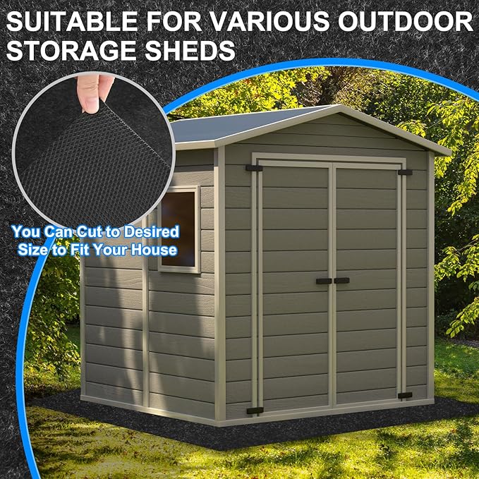 3 mm Thickened Outdoor Storage Shed Mat, 3x6 ft Waterproof Shed Flooring Mat for Patio Furniture Floor Protecting from Wear/Liquid/Dust/Oil, Non-Slip Felt Rubber Rug Pad [Grey]