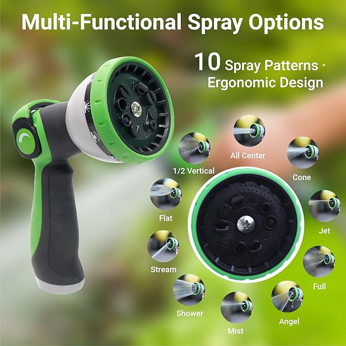 Retractable Garden Hose Reel, 1/2 in x 130 ft, Wall Mount Hose Reel, with 180° Swivel Bracket, Automatic Slow Return System, Any Length Lock for Outside