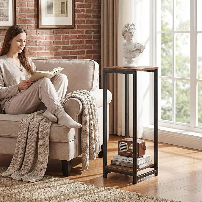 2-Tier Tall Plant Stand Indoor, Corner Plant Stands for Indoor Plants Multiple, Multi-Functional Small Side Table for Living Room, Bedroom, Balcony
