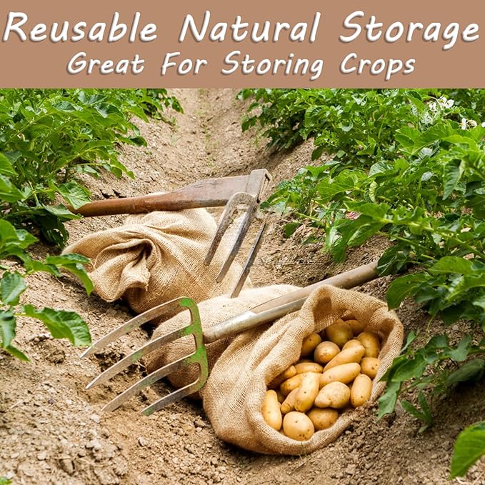 Kmise Burlap Potato Sack Race Bags (Pack of 6)，39"x25" Large Natural Jute Burlap Sacks for Kids & Adults, Reusable Eco-Friendly Grow Bag for Field Day Games, 3-Legged Races & Harvest Storage