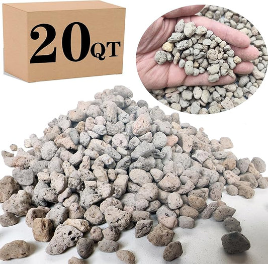 Garden Pumice Rock Horticultural Cactus Bonsai Succulent Soil Additive for Plants, Landscaping, Vase Fillers (3/8 inch, 20 QT)
