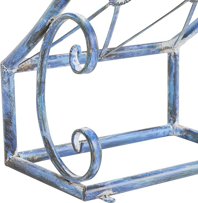 SAFAVIEH Outdoor Collection Mizell Mossy Blue Lattice Wrought Iron Moon Gateway Arbor