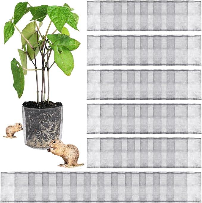 50 Pcs 1 Gallon Gopher and Vole Wire Mesh Basket Bulk Stainless Steel Plant Root Protector Gopher Cages for Garden Planting Underground Plant Protection