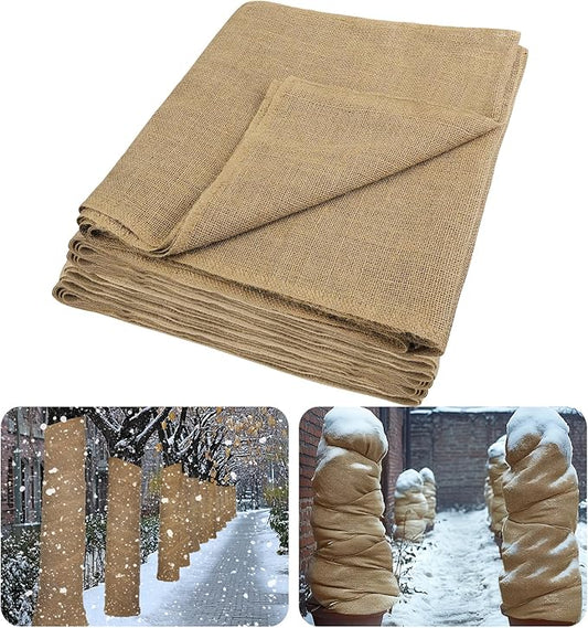 ANPHSIN 40ftx23.6in Natural Burlap Plant Covers Freeze Protection - Winter Frost Blankets Cloth Fabric Roll for Outdoor Bushes Trees Potted Plants Cold Weather