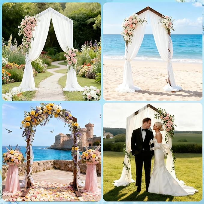 7 FT Wooden Arch Wood Arches Wedding Arches for Ceremony Wooden Arbor Arch Backdrop Stand for Indoor Outdoor Wedding Party Garden Beach Forest Rustic Boho Decor