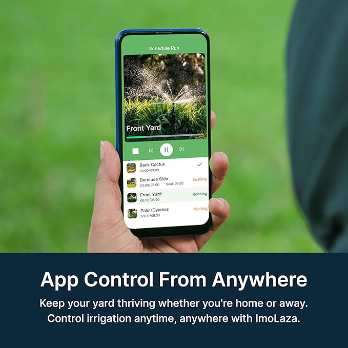 ImoLaza 6-Zone Indoor Smart WiFi Sprinkler System Controller, Easy Install Irrigation Timer for Lawn & Garden, Water-Saving Automatic Sprinkler Timer/Controller with Mobile App, Compatible with Alexa
