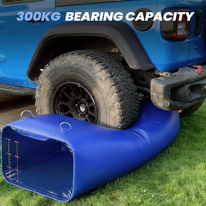 Large Capacity Water Storage Bladder with Visible Scale, Portable Water Tank Containers, Bladder Tank for Drought Resistance, Fire Prevention, Emergency, Outdoor & Irrigation (240L/63Gal, Blue)