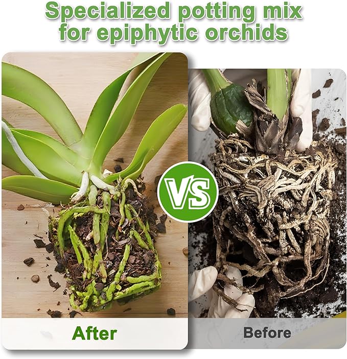 Orchid Bark Potting Mix - 18QT Fast-Draining Soil with Pine Bark, Perlite, Moss & Leca Clay, Breathable Mix for Healthy Roots,Ideal for Repotting & Indoor Orchid Plants