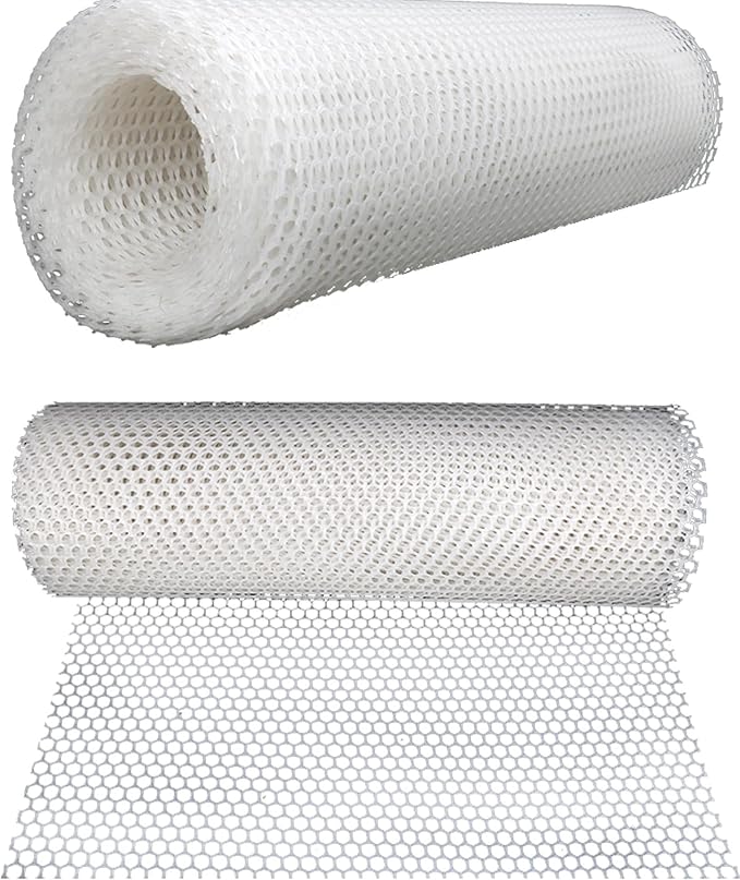 Plastic Poultry Netting Chicken Wire Fencing Net, Large Poultry Netting for Gardening, Dog/Rabbit/Deer, Temporary Barrier Outdoor Fence(Size:Mesh 0.47in-3.3ft Wx98ft L,Color:White)