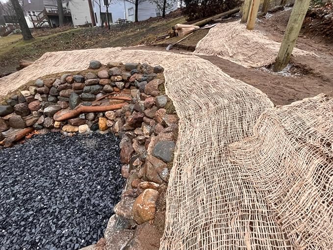 Sandbaggy Jute Netting Roll, 8 ft x 112ft - Biodegradable Erosion Control Blanket for Slopes, Hills & Drainage, Eco-Friendly, Durable Soil Stabilizer, Contractor-Approved for Landscaping (5 Rolls)