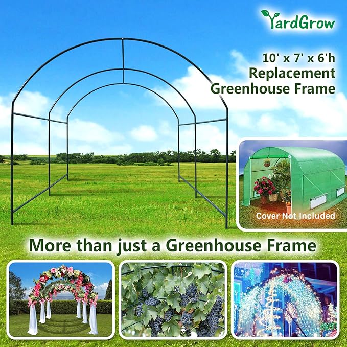YardGrow Large Garden Support Arch Frame Climbing Plant Arch Arbor for Climbing Plant Roses Vines Birthday Wedding Party Outdoor Decoration Pergola Frame (10x7x6 FT)