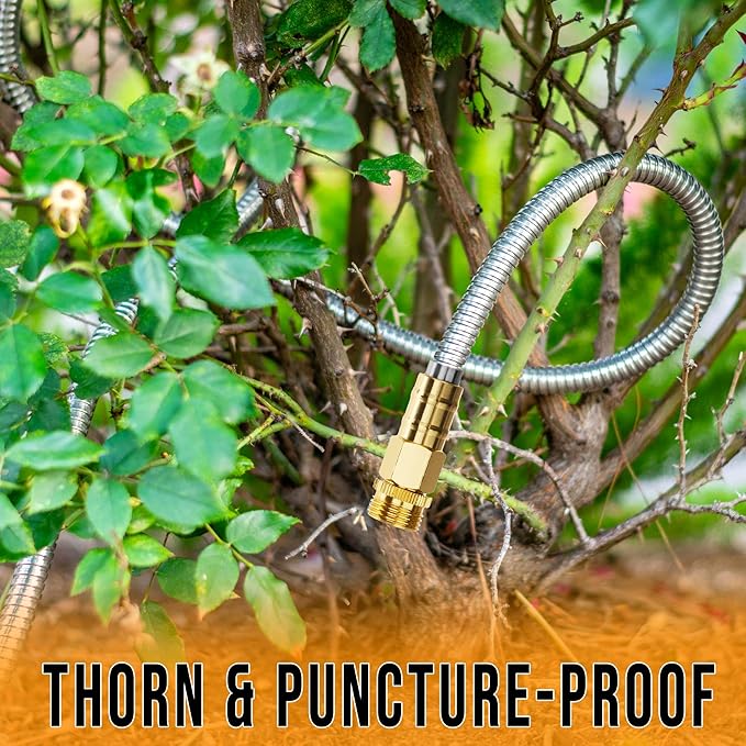 Tardigrade Metal Garden Hose 100 FT, Heavy Duty 304 Stainless Steel Water Hoses, Unmatched Durability, Flexible, No Kink & Tangle, Lightweight, Pet & Rust Proof for Outdoor Lawn Yard