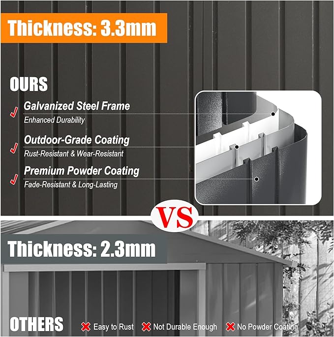 12x25FT Metal Storage Shed, a Metal Garage Shed or Heavy Duty Carport, Lockable Double Hinged Doors, Extra Large Car Shelter for Car Truck Motorcycle Lawn Equipment, Wind Resistant