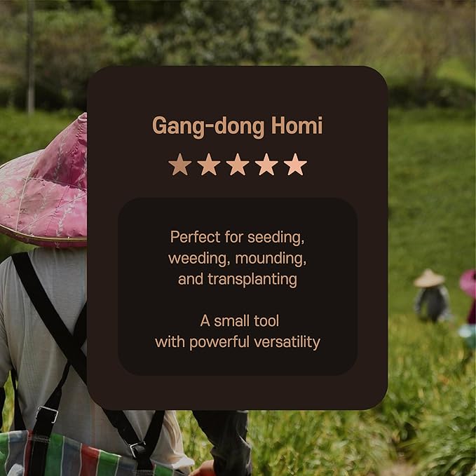 GANGDONG Reinforced Korean Homi Hand Hoe – Premium All-in-One Gardening Tool for Weeding, Digging, Planting & Cutting – Hand-Forged Heavy-Duty Blade – Ideal Gift for Gardeners & Farmers