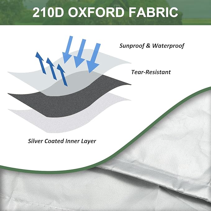 MECCANIXITY Zipper IBC Tote Cover 275 Gallon, 210D Oxford Waterproof Sunshade Rain Barrel Water Tank Protective Cover for 1000L Outdoor Garden, (39.37 x 47.24 x 45.66 Inch, Silver)
