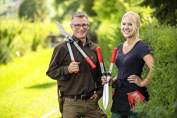 FELCO F250-57 Swiss Made Hedge Shears for Gardening – 22" Lightweight Precision Clippers for Shrub Trimming | Hedge Scissors | Trimmer Tool with Chromed Carbon Blades | I-Beam Handles