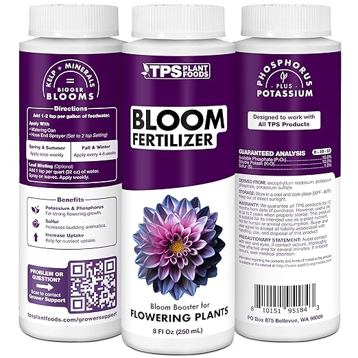 TPS NUTRIENTS Bloom Fertilizer, Concentrated PK Boost, No Nitrogen Bud and Fruit Booster, Liquid Plant Food, 32 oz (1 Quart)