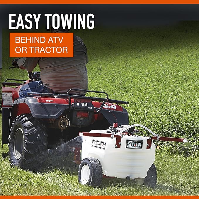 NorthStar Tow-Behind Trailer Boom Broadcast and Spot Sprayer - 21-Gallon Capacity, 2.2 GPM, 12 Volt DC