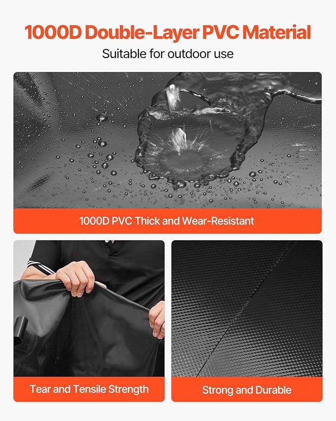 VEVOR Water Storage Bladder, 29.85 Gallon (113L) Water Storage Container Tank, 1000D PVC Thickened Soft Bag Bladder, Collapsible Portable for Garden Irrigation, Camping, RVs, Emergency Use - Black