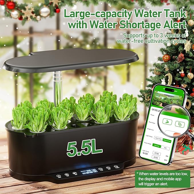 SPECILITE Hydroponics Growing System Kit with 30” Height, 15 Pods Herb Garden with 36W Grow Light, Auto Timer & Pump System, APP & WiFi Controlled Smart Indoor Garden for Vegetables,Kitchen & Gifts