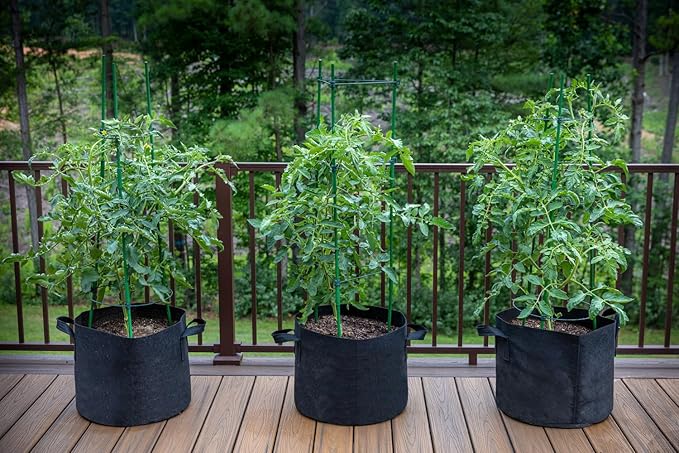 Gardzen 15 Gallon Grow Bags 6-Pack, 500G Thick Nonwoven Fabric Pots with Waterproof Liner & Breathable Bottom, for Hot Dry Climates