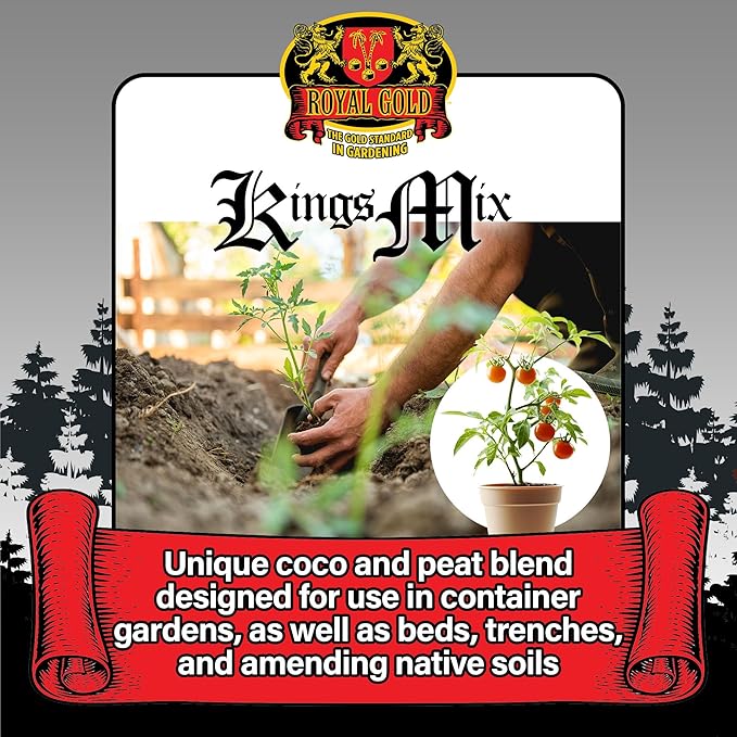 Royal Gold Kings Mix Versatile All Purpose Growing Medium, 1.76 Cubic Foot - for Healthy Root Development, Ensures Quick Drying and Accepts Immediate Plant Feeding