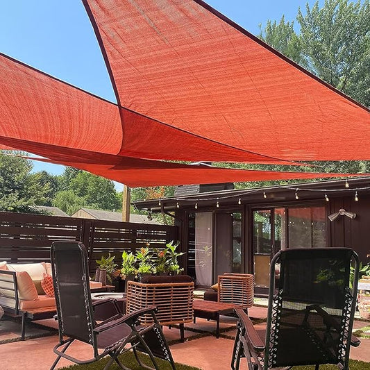LOVE STORY Custom Size 9'x9'x9' Terra Red Sun Shade Sail Triangle Sunshade Fabric Awning Canopy for Patio Backyard Carport Pergola (Customized)