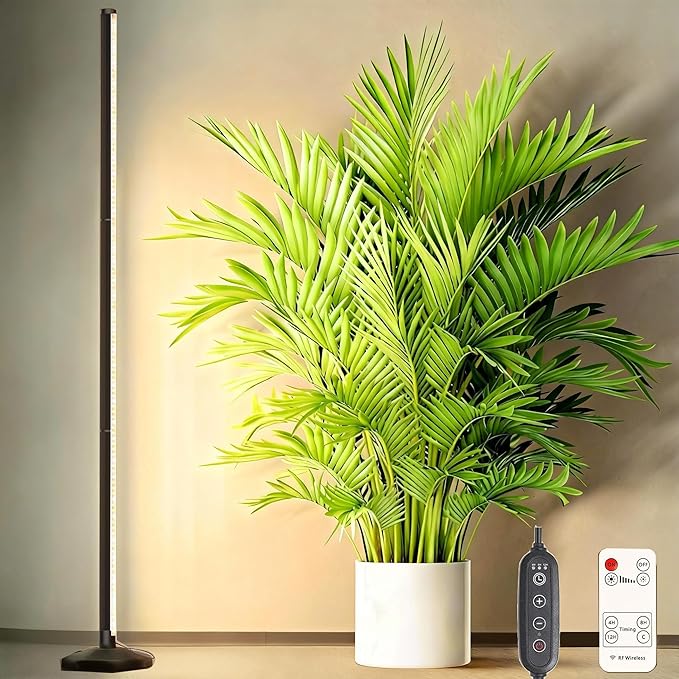 60W LED Grow Light for Indoor Plants Full Spectrum, 72 Inch Plant Lights for Seed Starting with Timer and 10 Level Dimmable Standing Plant Growing Lamp for Greenhouse with Hanging Accessories