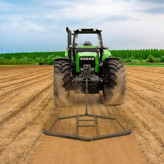 90" Heavy Duty Steel Drag Harrow, Driveway Drag with Adjustable Bars & Pin Hitch, Tow Behind Driveway Grader and Power Rake for ATV, UTV, Tractor, Mower, Land Leveler for Gravel, Soil, Sand, Hay