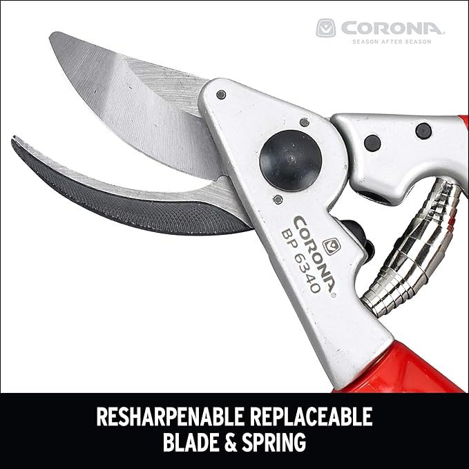 Corona BP 6340 Left Handed Forged Aluminum Bypass Pruner, 1-Inch, Red