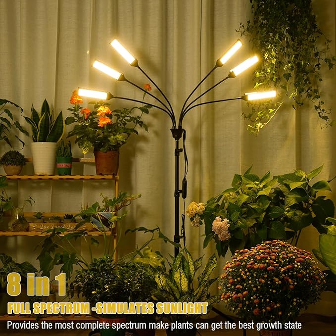 LED Grow Lights for Indoor Plants Full Spectrum, 540 LEDs Plant Lights for Indoor Growing with 58" Adjustable Stand, Plant Grow Lights with Auto 5H/10H/15H Timer for Indoor Tall Plants.