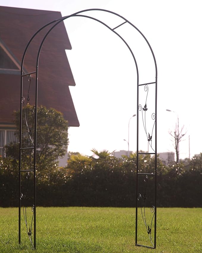 1. GO Steel Garden Arch, 7'5'' High x 3'7'' Wide, Garden Arbor for Various Climbing Plant, Outdoor Garden Lawn Backyard