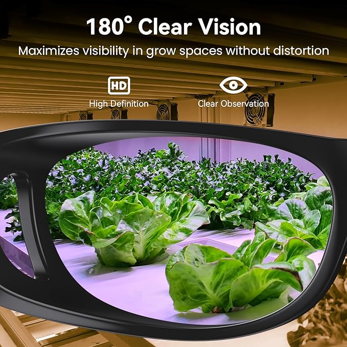 Indoor Hydroponics Grow Room Glasses with UV Protection for HPS, MH, LED Grow Lights (5 Pack)