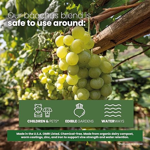 Soil Seed & Water Bacchus Organic Fertilizer for Grapevines – Concentrated Soil Amendment for Vineyards & Grape Fruit Production - OMRI Listed Organic Fertilizer
