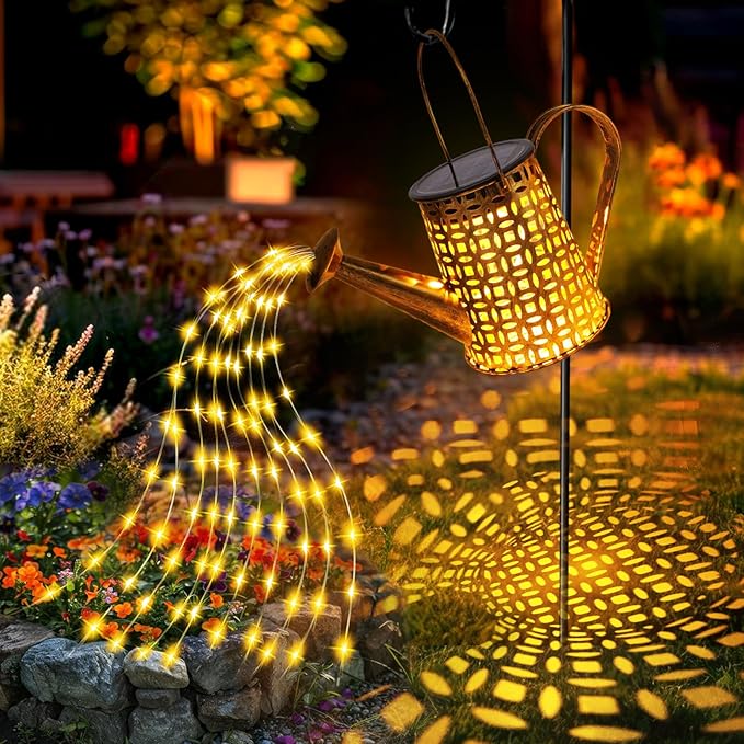 Solar Watering Can Lights, Unique Gifts for Christmas Women Mom Grandma Birthday, Waterproof Outdoor Garden Decor Large Hanging Solar Lanterns Garden Lights for Patio Porch Yard Flowerbed Pathway