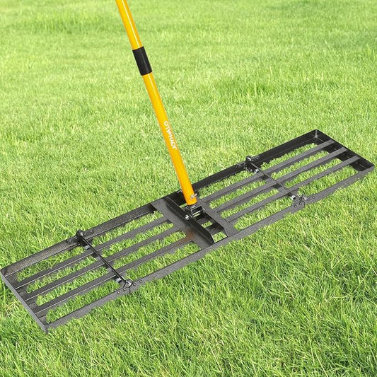 Joyhalo Lawn Leveling Rake, 36 Inch Yard Lawn Leveling for Soil with 78" Adjustable Steel Handle, Heavy Duty Effort Saving Landscape Lawn Leveler for Yard Garden Golf Course Soil Sand Dirt Grass