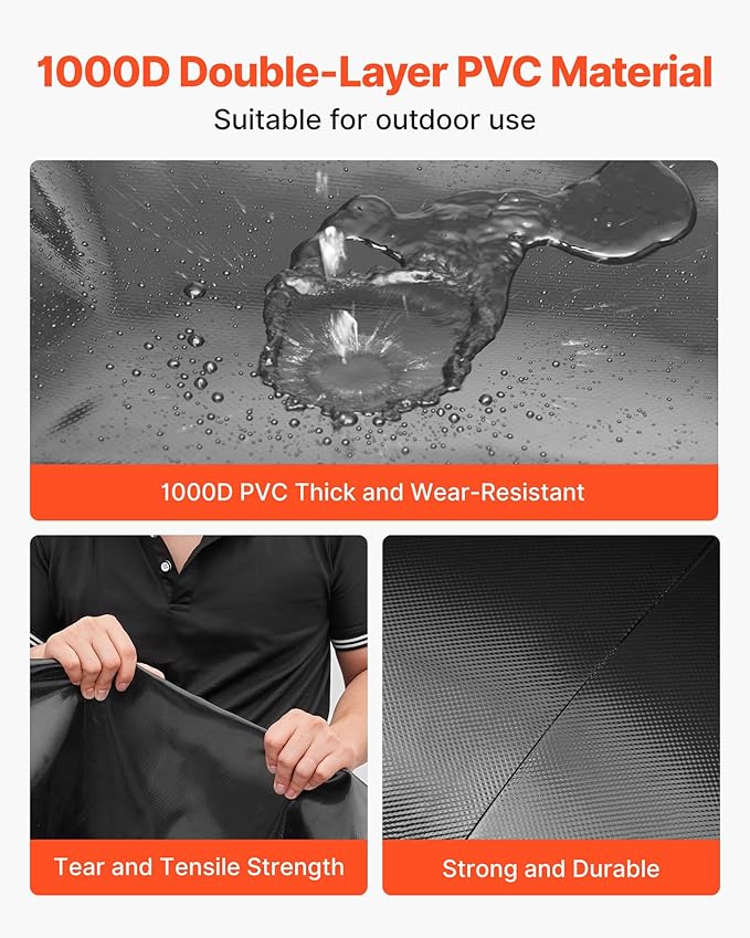 VEVOR Water Storage Bladder, 87 Gallon (330L) Water Storage Container Tank, 1000D PVC Large Capacity Soft Bag Bladder, Collapsible Portable for Garden Irrigation, Camping, RVs, Emergency Use - Black