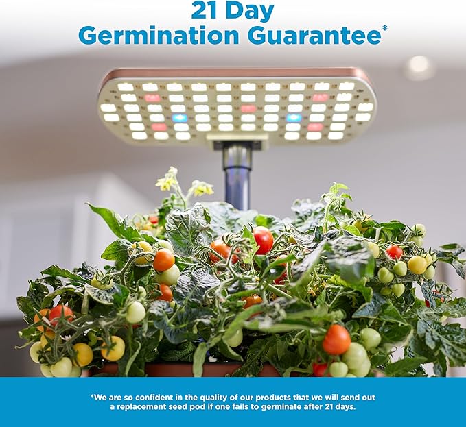 AeroGarden Harvest Lite in Mocha, Soil-Free Indoor Hydroponic Garden with LED Grow Light for Year-Round Gardening of up to 6 Herbs and Vegetables