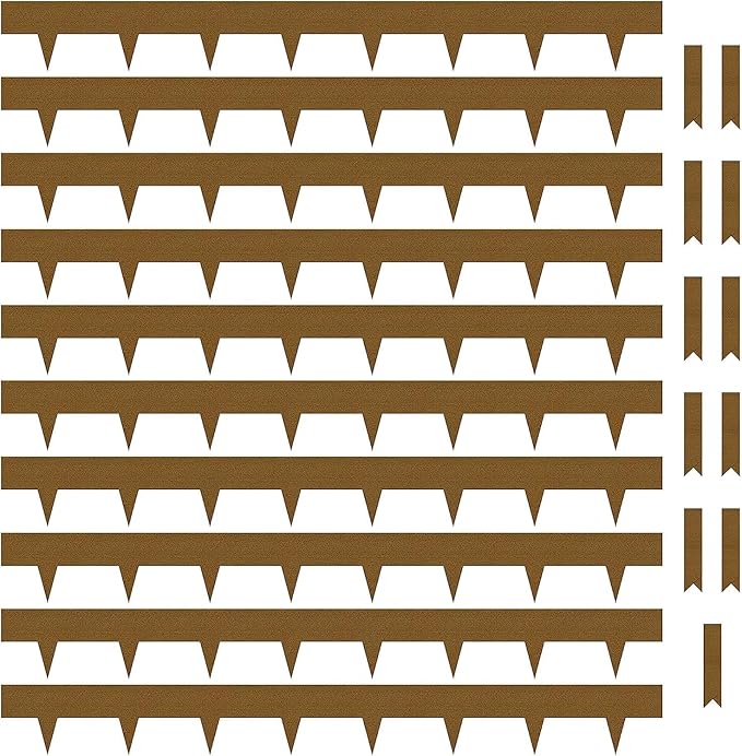 KOL Weather Resistant Steel Flexible Garden Lawn Edging, 10-Pack Pre-Rusted Metal Landscape Edging Strips - Heavy Duty Hammer-in Border with 11 Clips - 16-Gauge - 40" L x 4.5" H (33FT Total Length)